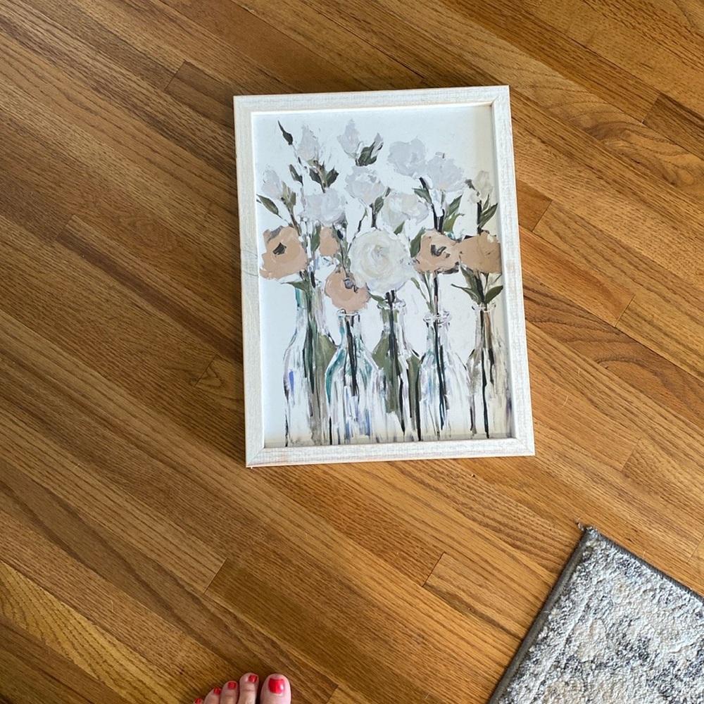 Floral Art Print in White Frame
